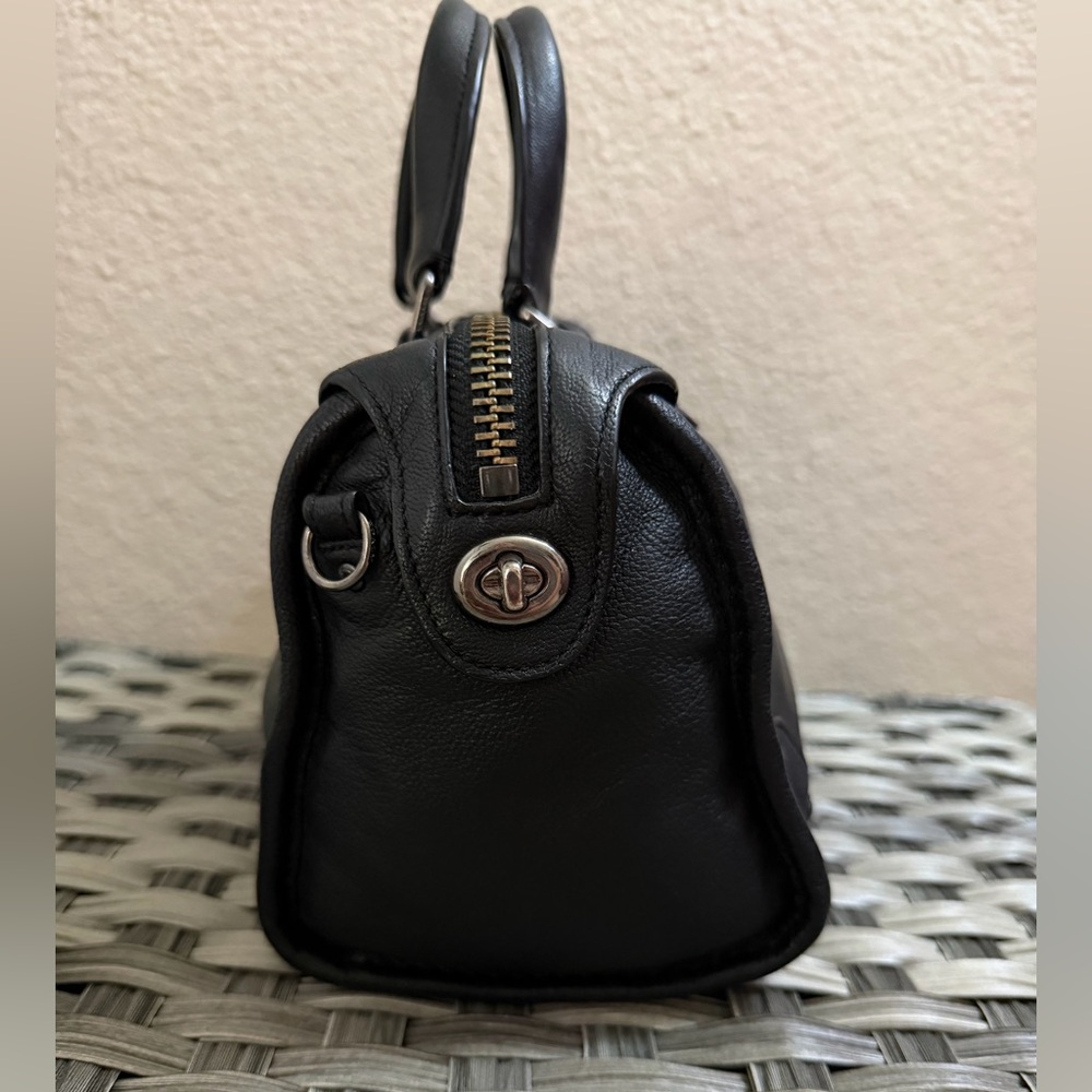 Coach Rhyder Black Leather Small Satchel Crossbody Turnlock Bag w/ Strap 33690 - Picture 11 of 16